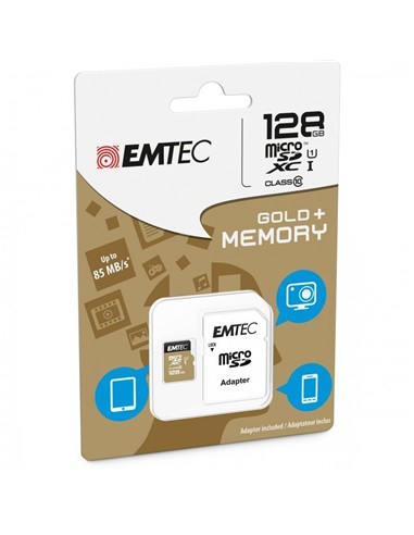 MEMORIA MICRO SD 128GB EMTEC EILTE GOLD C10 +...