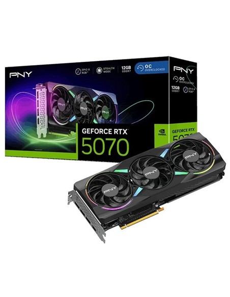 TARJETA DE VIDEO NVIDIA PNY RTX5070 12GB OC ARGB GDDR7 PCIE 5.0
