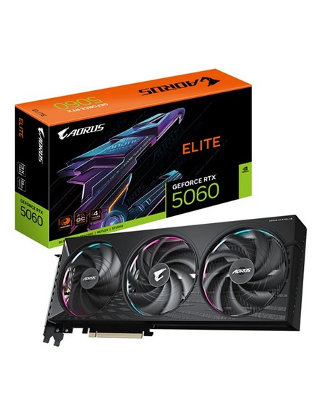 TARJETA DE VIDEO NVIDIA GIGABYTE RTX5060 ELITE OC 8GB RGB GDDR7 PCIE 5.0