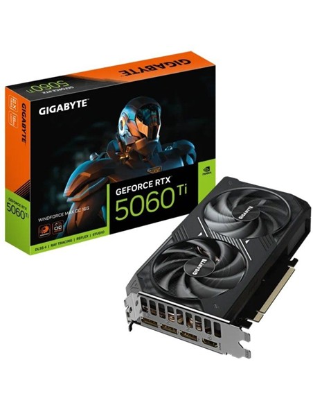 TARJETA DE VIDEO GIGABYTE RTX 5060 TI WINDFORCE MAX OC 16GB GDDR7