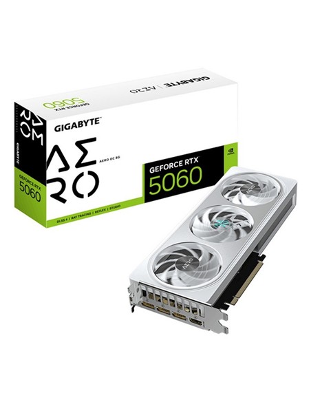 TARJETA DE VIDEO NVIDIA GIGABYTE RTX 5060 AERO OC 8GB GDDR7 PCIE 5.0 WHITE