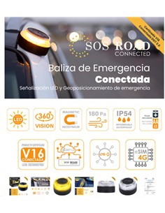 BALIZA V16 SOS ROAD CONECTADA HOMOLOGADA POR DGT 2026. 2