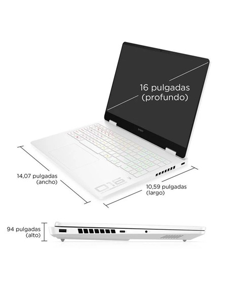 PORTATIL HP OMEN CORE 7 240H/32GB/SSD1TB/16 2K/RTX5070/FREEDOS WHITE