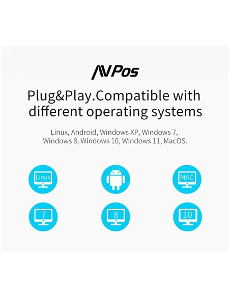 LECTOR AVPOS CODIGOS 1D +2D + QR BP760 OMNIDIRECCIONAL SOBREMESA USB