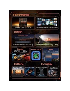COMANDERO PDA SMARTPHONE CUBOT KING KONG ACE 5 6.75... 2