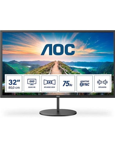 MONITOR AOC 32 IPS Q32V4 WQHD DP HDMI MULTIMEDIA VESA