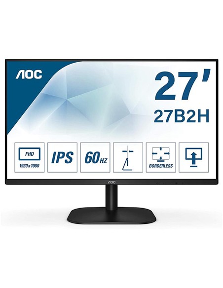 MONITOR AOC 27 IPS 27B2H HDMI + VGA SIN BORDES 3YR GARANTIA