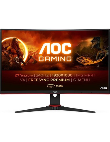 MONITOR AOC 27 C27G2ZE QHD 240HZ HDMI DP REG ALT MULTIMEDIA 3YR GARANTIA