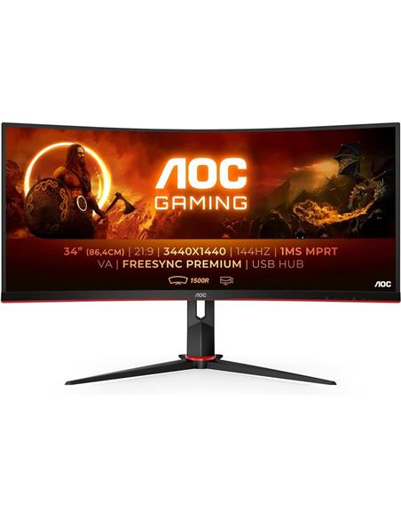 MONITOR AOC 34 ULTRAWIDE WQHD 144HZ CU34G2X HDMI DP REG ALT ERGO 3YR GAR