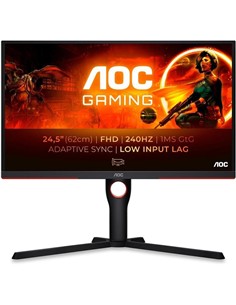 MONITOR GAMING AOC 24.5 240HZ ERGONOMICO HDMI DP BLACK/RED