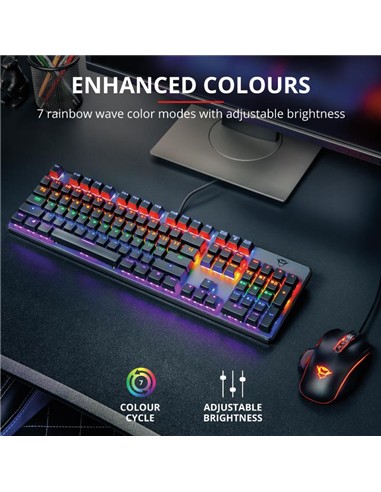 TECLADO TRUST GAMING GXT 865 MECANICO USB RGB