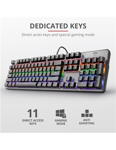TECLADO TRUST GAMING GXT 865 MECANICO USB RGB