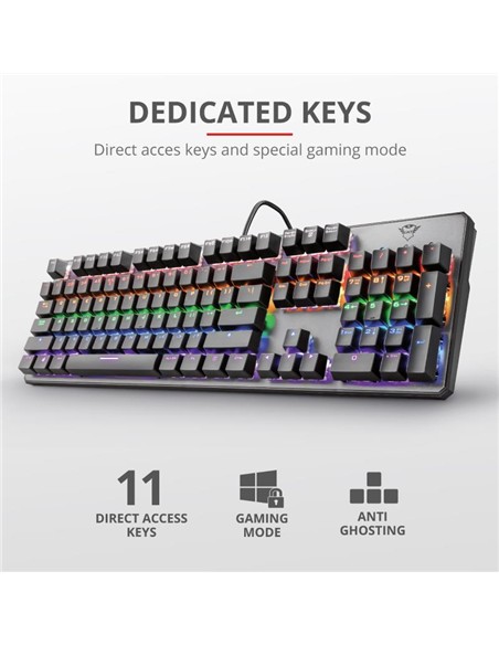 TECLADO TRUST GAMING GXT 865 MECANICO USB RGB