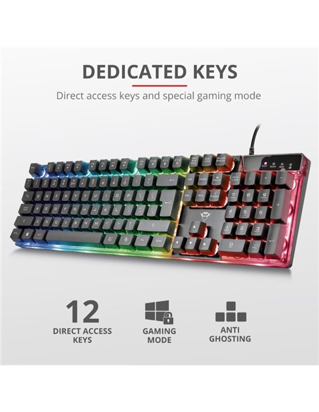 TECLADO TRUST GAMING GXT 835 USB RGB