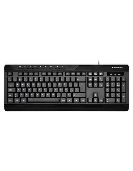 TECLADO PHOENIX MULTIMEDIA USB BLACK