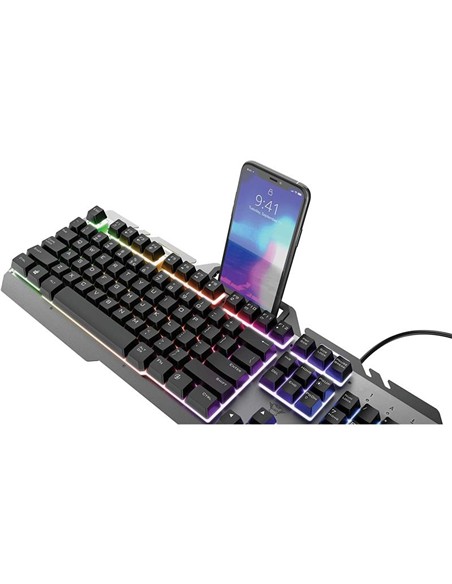 TECLADO TRUST GXT 853 ESCA GAMING METALICO USB RGB