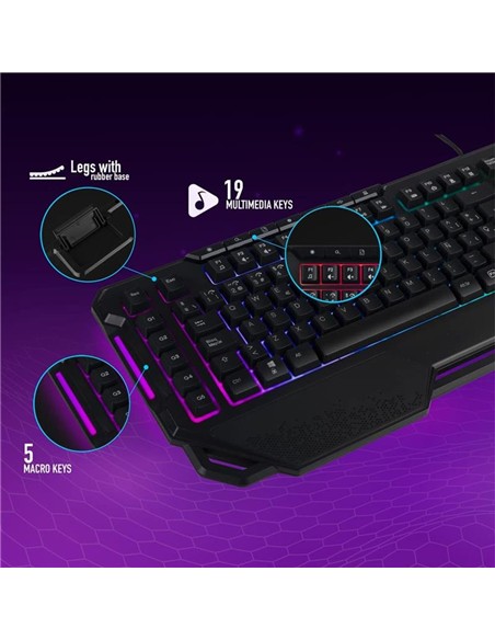 TECLADO NGS GKX-450 GAMING USB RGB