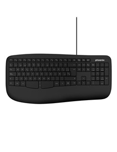 TECLADO PHOENIX K101 ERGONOMICO USB BLACK