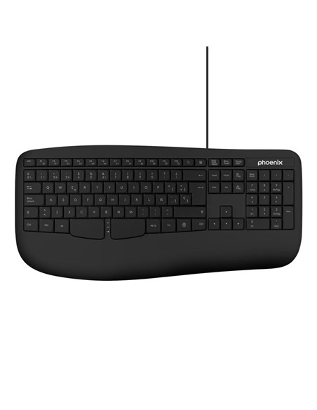 TECLADO PHOENIX K101 ERGONOMICO USB BLACK