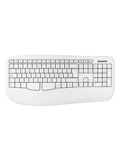 TECLADO PHOENIX K201 ERGONOMICO WIRELESS WHITE