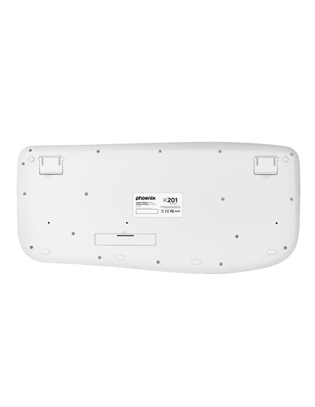 TECLADO PHOENIX K201 ERGONOMICO WIRELESS WHITE