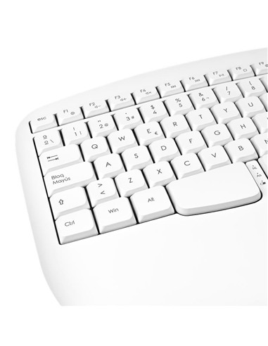 TECLADO PHOENIX K201 ERGONOMICO WIRELESS WHITE