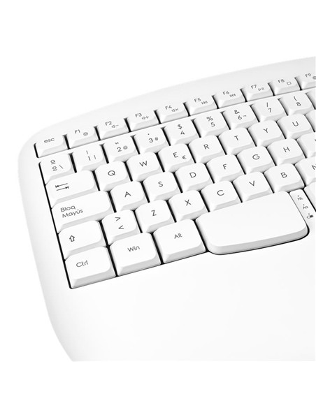 TECLADO PHOENIX K201 ERGONOMICO WIRELESS WHITE