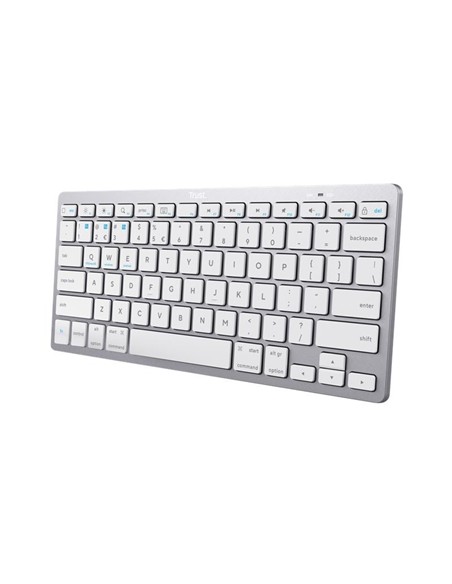 TECLADO TRUST BASICS SLIM WIRELESS BLUETOOTH TKL SILVER
