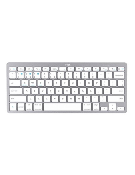 TECLADO TRUST BASICS SLIM WIRELESS BLUETOOTH TKL SILVER