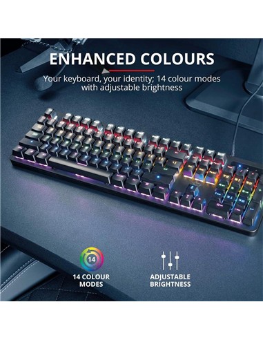 TECLADO TRUST GAMING GXT 863 MAZZ MECANICO USB RGB BLACK