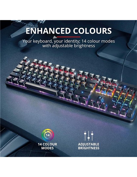 TECLADO TRUST GAMING GXT 863 MAZZ MECANICO USB RGB BLACK