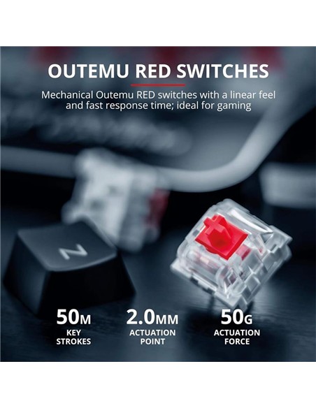 TECLADO TRUST GAMING GXT 863 MAZZ MECANICO USB RGB BLACK
