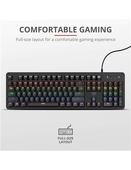 TECLADO TRUST GAMING GXT 863 MAZZ MECANICO USB RGB BLACK