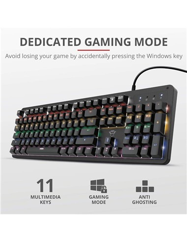 TECLADO TRUST GAMING GXT 863 MAZZ MECANICO USB RGB BLACK