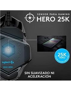 RATON LOGITECH G502 HERO OPTICO USB GAMING BLACK 2