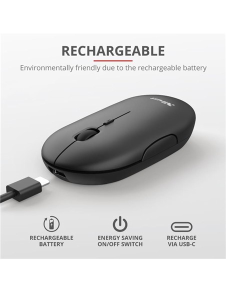 RATON TRUST PUCK RECARGABLE WIRELESS BLUETOOH BLACK