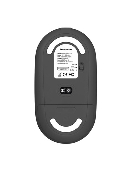 RATON PHOENIX REBBLE SILENT 1600DPI WIRELESS BLUETOOTH RECARGABLE BLACK