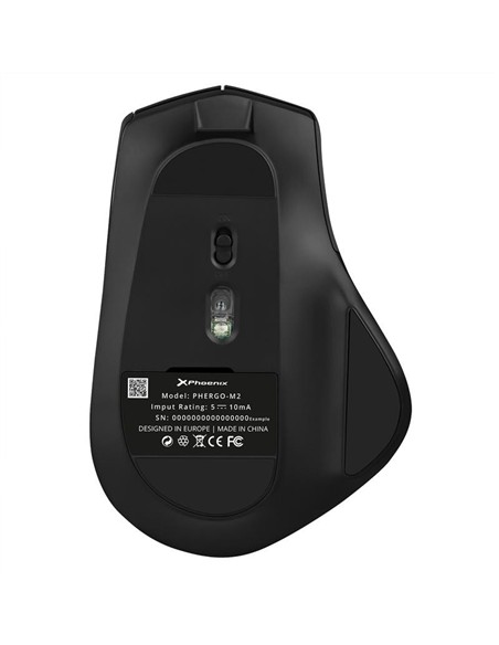 RATON PHOENIX ERGO-M2 1600DPI WIRELESS ERGONOMIC BLACK