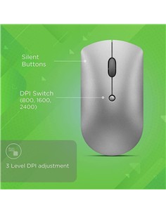 RATON LENOVO M600 WIRELESS SILENT GREY 2