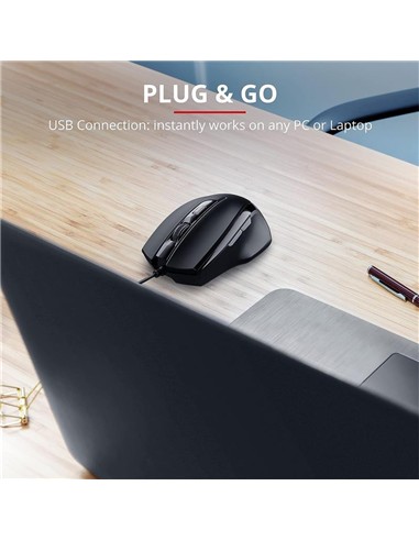 RATON TRUST VOCA USB 6 BOTONES BLACK