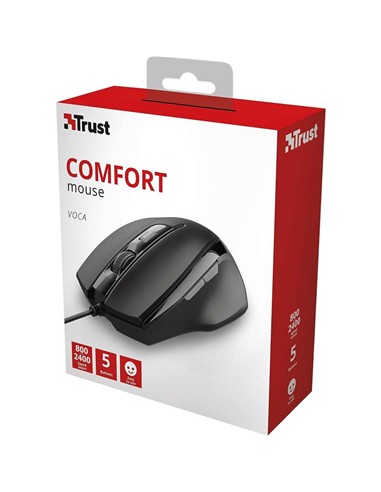 RATON TRUST VOCA USB 6 BOTONES BLACK