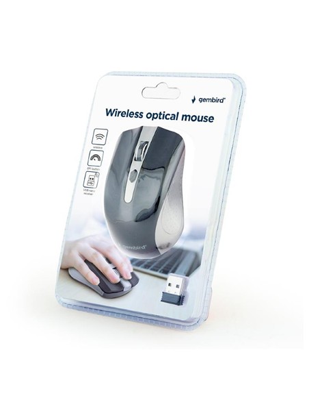 RATON GEMBIRD 1600DPI WIRELESS BLACK