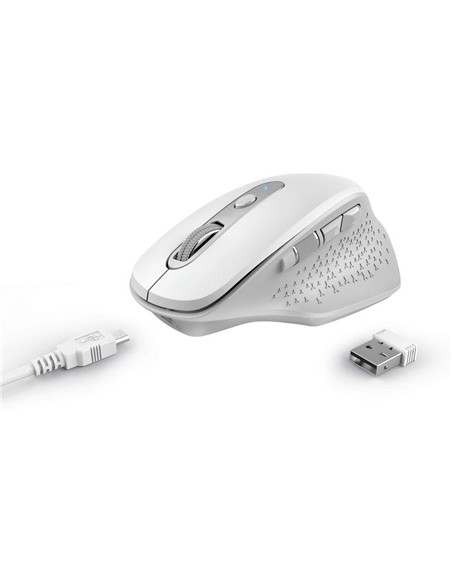 RATON TRUST OZAA ERGONOMICO RECARGABLE WIRELESS WHITE
