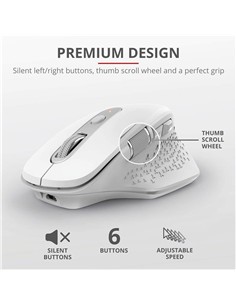RATON TRUST OZAA ERGONOMICO RECARGABLE WIRELESS WHITE 2