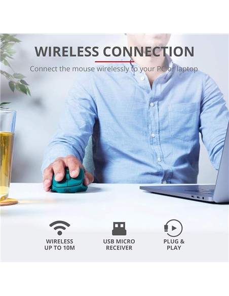 RATON TRUST OZAA ERGONOMICO RECARGABLE WIRELESS BLUE