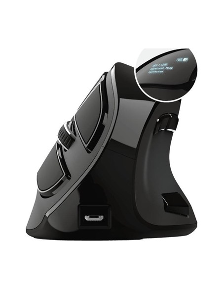 RATON TRUST VOXX ERGONOMICO WIRELESS 9 BOTONES BLACK