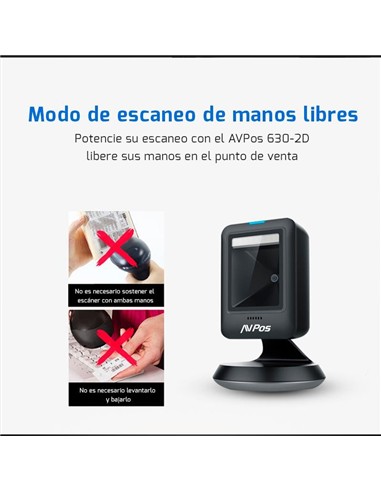 LECTOR AVPOS CODIGOS 1D + 2D + QR 630 SOBREMESA...