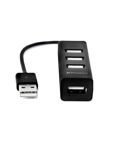 HUB USB PHOENIX 4 PUERTOS USB 2.0 BLACK