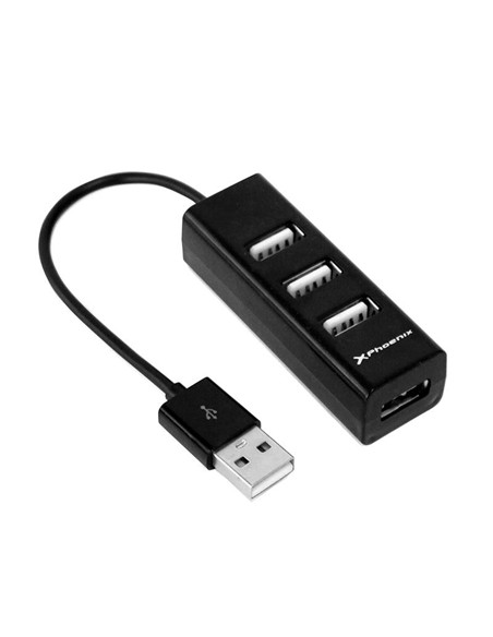HUB USB PHOENIX 4 PUERTOS USB 2.0 BLACK