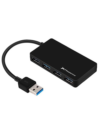 HUB USB PHOENIX 4 PUERTOS USB 3.0 BLACK